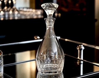 Decantador y tapón de cristal Royal Leerdam Canto, estilo moderno de mediados de siglo, cristal holandés, artículos de bar vintage, minimalistas, raros, de colección, decoración para el hogar. LEER