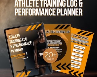 Athlete Training Log | Leistungsstarker Workout-Planer | Druckbare Fitness Journal | Kraft & Kondition Tracker | Digitaler Download