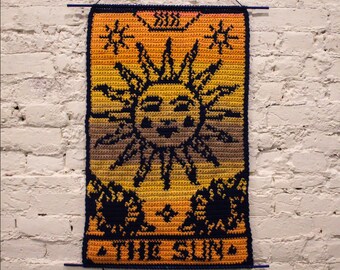 Sun Tarot Card Crochet Tapestry