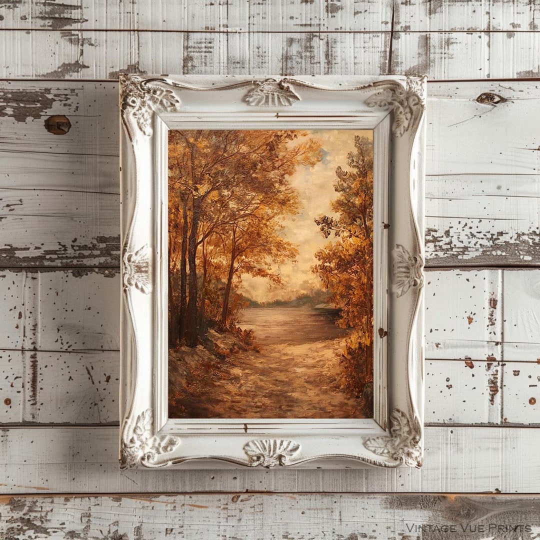 Golden Hues of Autumn Print Vintage Home Decor Wall Art Printable Fall