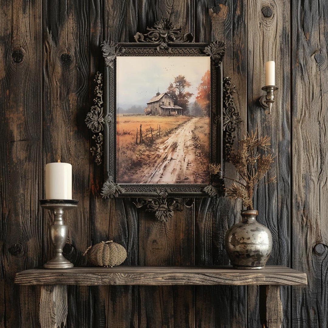 Distant Hearth Print Vintage Home Decor Wall Art Printable 279 for Cozy