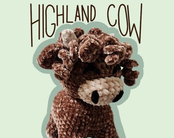 Schema uncinetto mucca delle Highland / Schema PDF Amigurumi