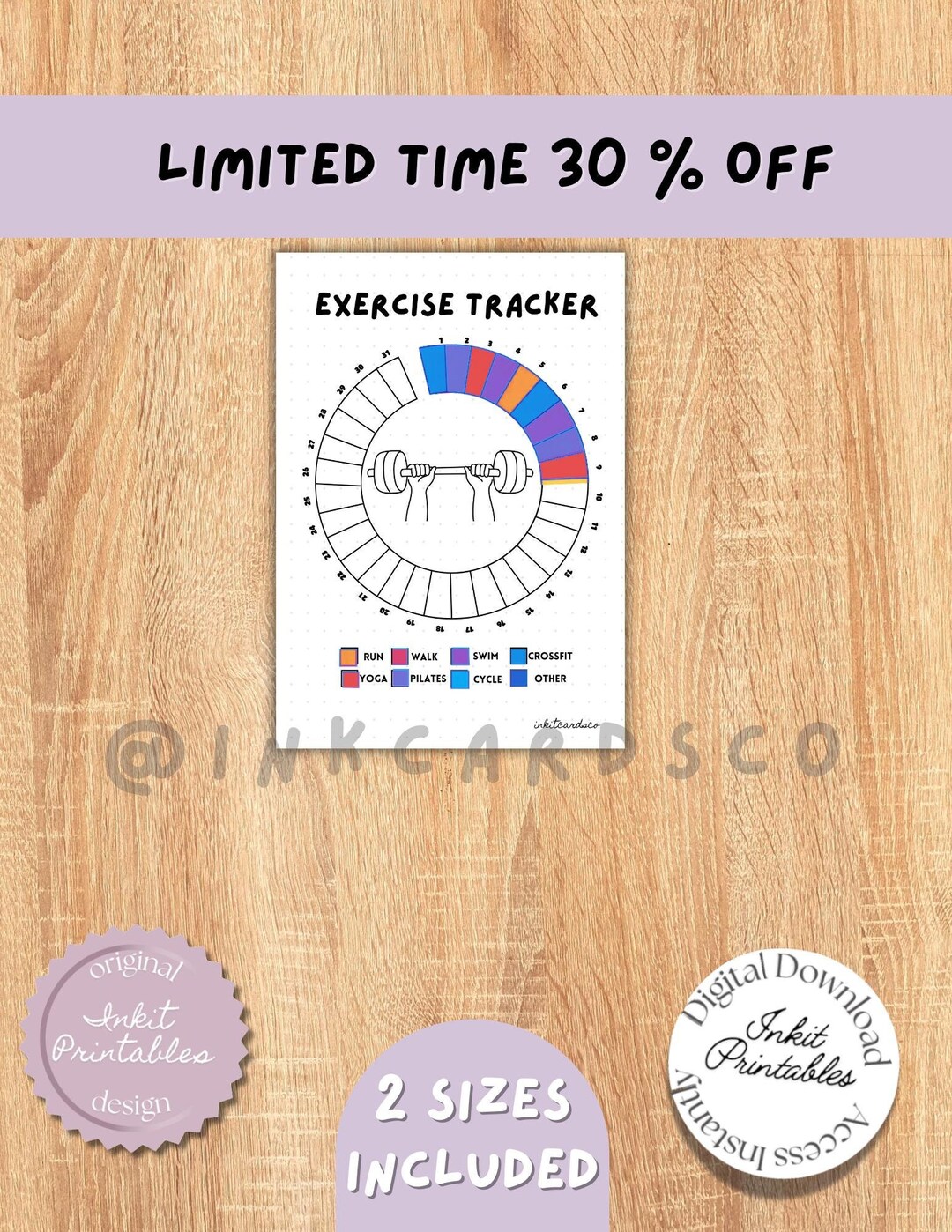 Exercise Tracker, Printable Fitness Tracker, Printable Weights Tracker ...