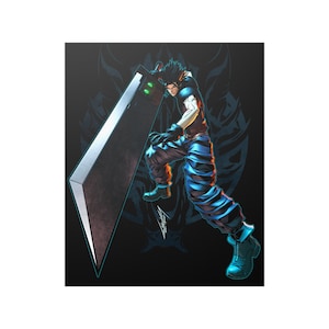 ZackMesse | Krise Kern | FF7 Zack Fair Limited Edition Kunstdruck | Final Fantasy 7 Poster | Spielzimmer Wandkunst | Geschenk für Gamer | FFVII