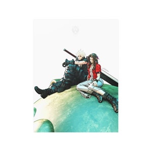 Cloud & Aerith Art Poster | FF7 Aerith Limited Edition Art Print | Final Fantasy 7 Poster | Gaming Room Wall Art | Gift for Gamer | FFVII