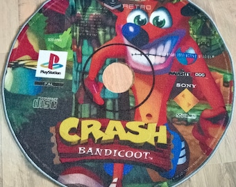 crash band rug, crash band solid gift, ps2 gift, play rug, bandicoot cd rug, disc rug
