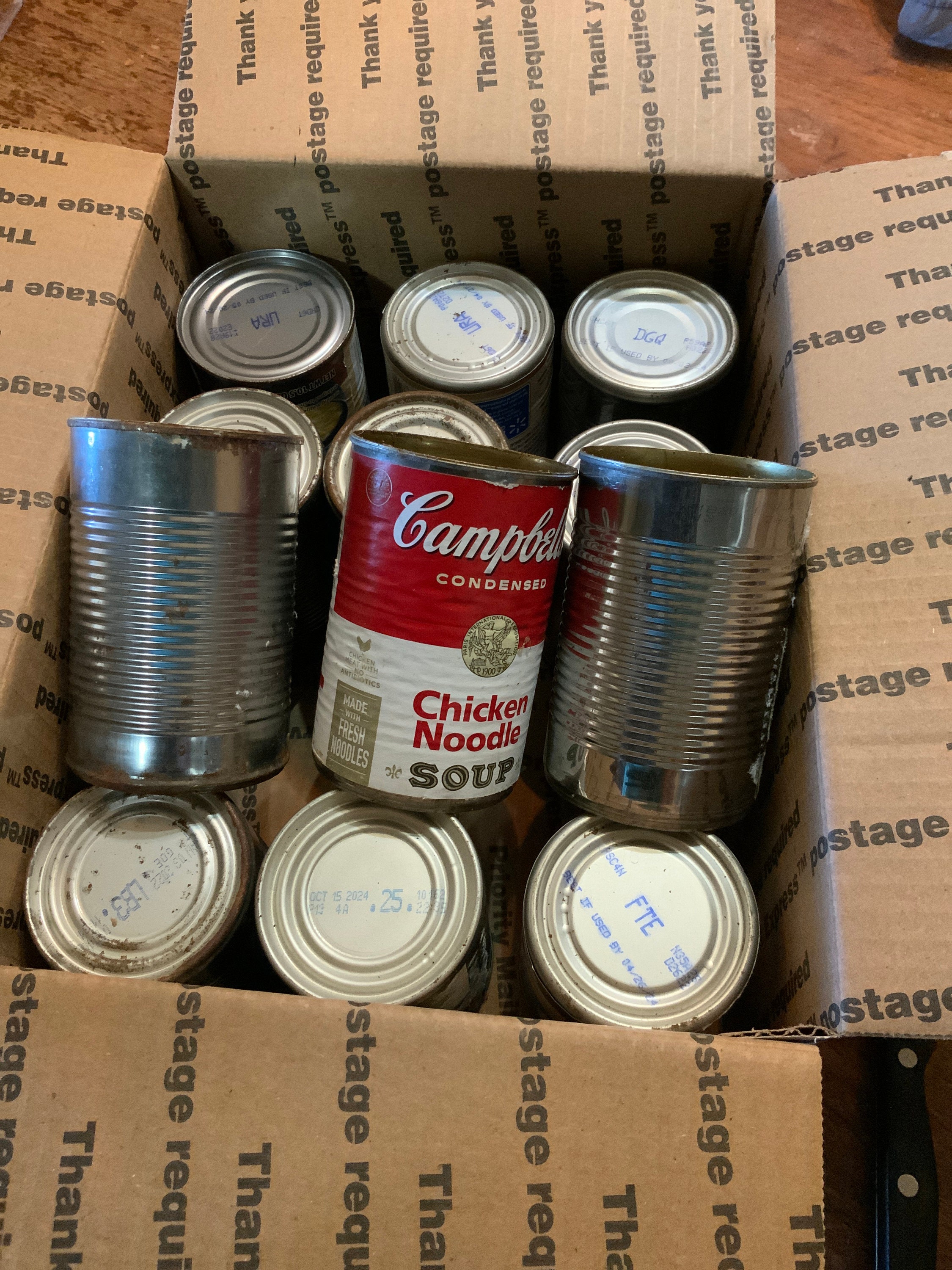 12 Metal Tin Cans/. Soup Cans/crafting/target Practice/candle