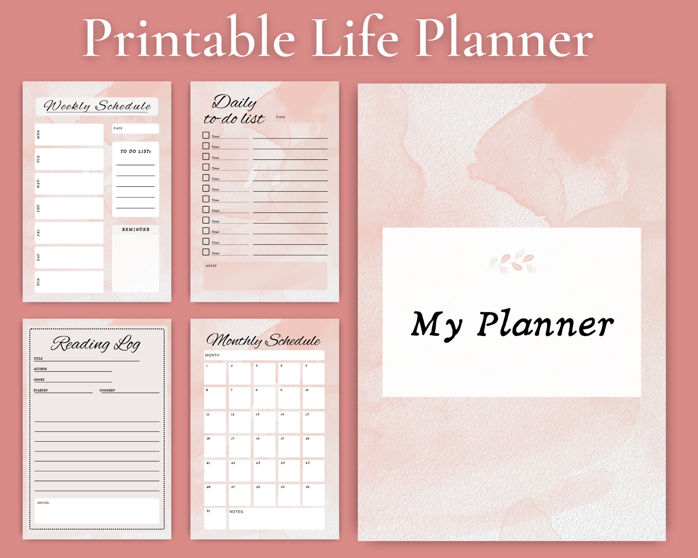 Printable Life Planner Instant Download - Etsy