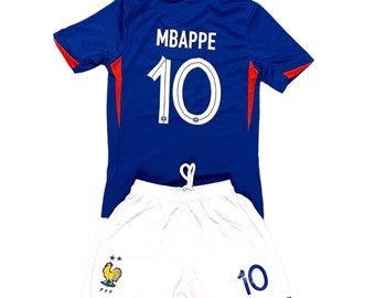 Mbappe #7 Frankreich 2024 Heim Jugend Fußball Set
