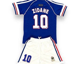 Ensemble de football Zidane #10 France Retro Youth
