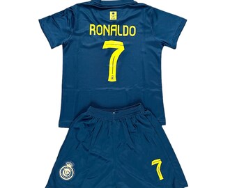 Ronaldo#7 Al Nassr à l'extérieur, tenue de football pour jeunes