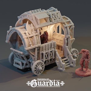 武器ワゴン地形 | D&D用3Dプリント移動式武器庫 | TTRPGバトルエンカウンター用モジュラーミニチュアカート