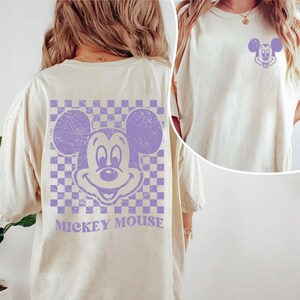 Vintage Checkered Mickey Comfort Color Shirt, Retro Mickey Mouse Shirt, Disneyworld Shirt, Disneyland shirt, Classic Mickey Tee