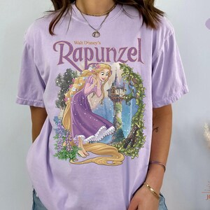 Retro Disney Tangled Rapunzel Floral Comfort Color Shirt, Disney Princess Rapunzel shirt, Lost Princess Tee, Magic Kingdom Shirt,Disney Trip