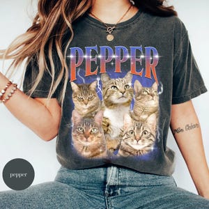 Custom Comfort Colors Vintage Bootleg Pet Shirt Pet Photo Custom Dog Portrait Personalized Shirt Custom T Shirts Cat Shirt 90&#39;s Tee