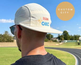 5 Panel Nylon Hat, Custom Running Hat, Outdoors Quick Dry Hat, Gift for Runner, 1st Marathon gift, Outdoors Hiking Biking Cap