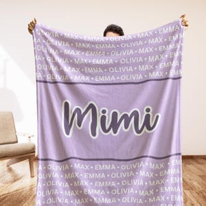Custom Grandparent Gift Blanket, Gift for Grandma with names, Christmas Gift for Grandpa, Grandma&#39;s gift, Custom Name Blanket, gift for nana