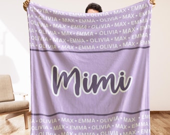 Custom Grandparent Gift Blanket, Gift for Grandma with names, Christmas Gift for Grandpa, Grandma's gift, Custom Name Blanket, gift for nana