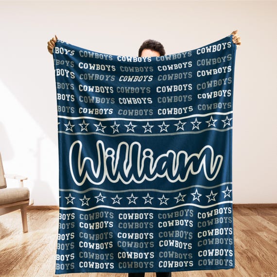 Personalized Dallas Blanket, Custom Football Fan Gift, Custom Stadium Throw, Dad Sports Blanket, Mancave Decor, Christmas Sport Gift Blanket