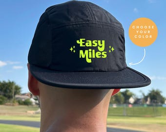 Personalized Running Hat, Custom Text Cap, Custom Athletic Hat, Runner Gift, Marathon Cap, Hiking Hat, Trail Gear, Outdoor Adventure Cap