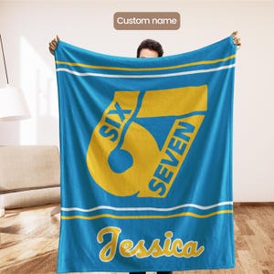 67 Trend Blanket, Viral Teen Gift, Custom Name Throw, Aesthetic Sports-Inspired Blanket, Personalized Blanket for Teens & College Students
