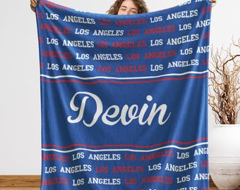 LA Baseball Blanket, Los Angeles Fan Gift, Cozy Stadium Throw, Holiday Sports Gift, Secret Santa Gift, California Baseball Decor, Baby Gift
