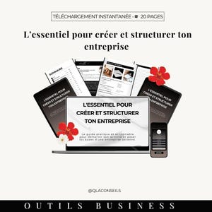 Business Creation Ebook, Beginner Workbook, Business Structure How to Start a Business, French with Template Included, A4 PDF