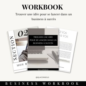 Peut inclure: Un classeur intitulé "Trouver une idée pour se lancer dans un business à succès" avec un ordinateur portable, un carnet et un stylo sur une surface en bois. Le classeur fait partie d'une série, cette section étant le numéro 02. Le classeur est de QLA CONSEILS.