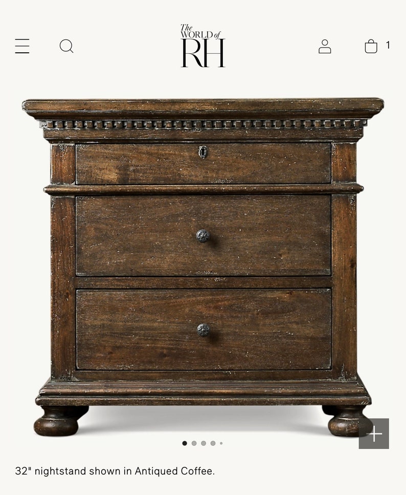 RH St.james King Bed W 2 Nightstands Coffee Color Etsy