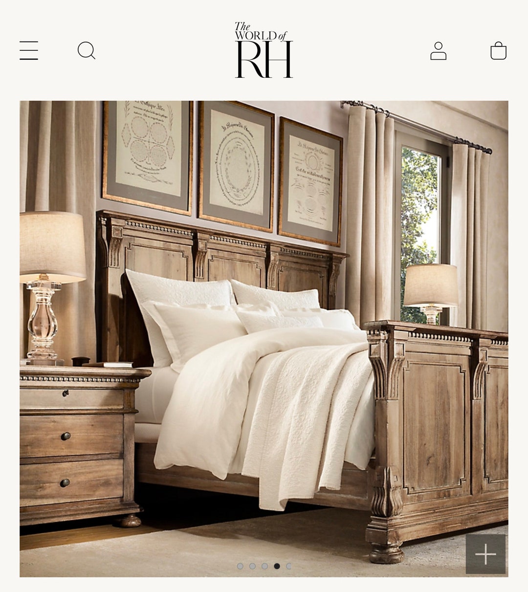 RH St.james King Bed W 2 Nightstands Coffee Color Etsy