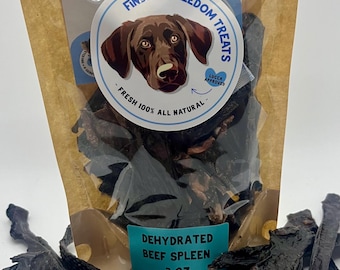 Dehydrated Beef Spleen  - All Natural Dog Treats - Homemade - Single Ingredient