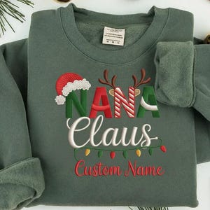 Nana Claus Christmas Lights Embroidery Design File (Digital Download)