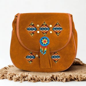 Monedero de cuero hecho a mano con correa de hombro ajustable
