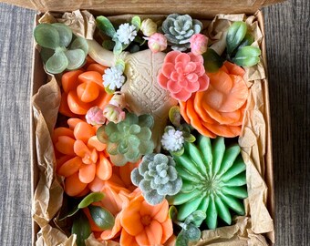 Handmade Bull Skull & Flowers Soap Set, Western Style Saop, Handcrafted Saop Gift, Perfect Gift for Her, Christmas and Birthday Present