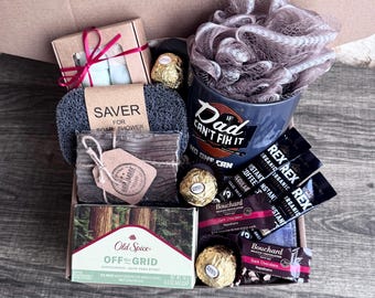 Gift Box for Him, Christmas Cift, Gift Set, Dad Gift Box, Great Gift for Him, Handmade Shower Steamer, Handmade Soap, Custom Sticker on Box
