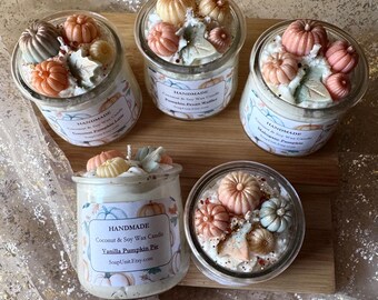 Handmade Pumpkin Candle, Thanksgiving Favors, Personalized Gift, Autumn Table Decor, Custom Party Favor