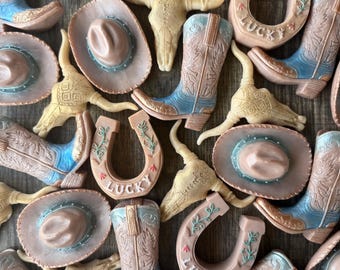 Handmade Western Soap, Party Favors, Cowboy Baby Shower Soap, Rustic Wedding Guest Gift, Birthday Decor, Handcrafted Gift Soap