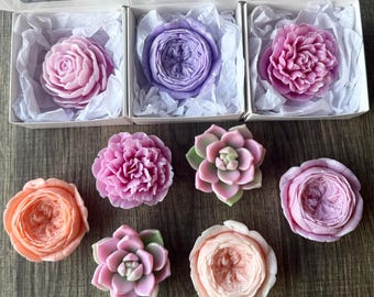 Handmade Soap Flowers, Peony, Camellia, Rose, Succulent, Party Favors, Christmas Gift, Beautiful and Decorative Soap, Handcrafted Present