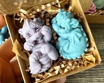 Handmade Mini Dragon Soap Set, Fantasy Baby Shower Guest Gift, Kids Birthday Party Favor, Cute Dragon Gift Set, Handcrafted Saop Set