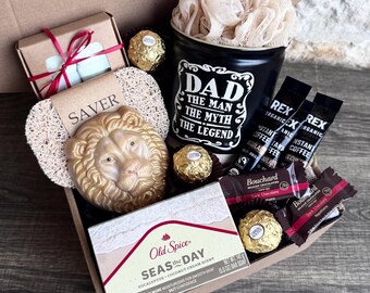 Gift Box for Him, Christmas Cift, Gift Set, Dad Gift Box, Great Gift for Him, Handmade Shower Steamer, Handmade Soap, Custom Sticker on Box