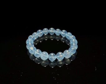High Grade Aquamarine Bracelet 10mm Natural Gemstone Bracelet | Calming Blue Stone | Healing Crystal Jewelry | Gift for Her