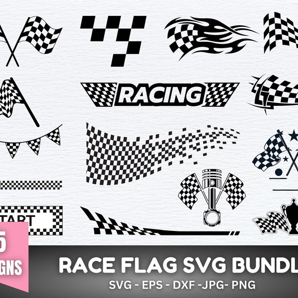 Racing Flag SVG,Start Flags,Race,Checkered Flag,Finish Flags,Checker,Topper,Monogram,DXF,Cut file,Cricut,Silhouette,Instant download