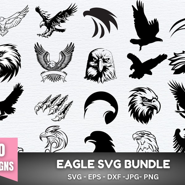 Eagle SVG Bundle, Eagle Png Bundle, Eagle Dxf Bundle, Eagle Silhouette Designs, Eagle Vector Files, Svg Files For Cricut, Svg Files