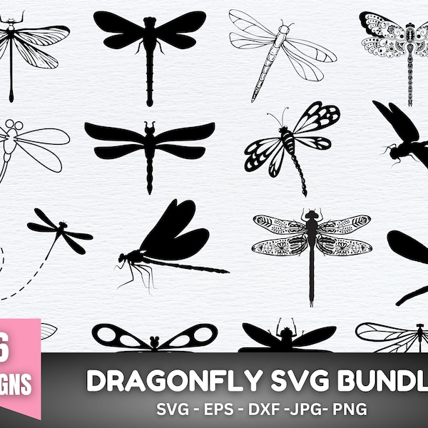 Dragonfly SVG Bundle, Insect svg, Dragonfly vector, Dragonflies, Wings cut file, Dragonfly PNG, Dragonflies Svg, Files for Cricut,Silhouette