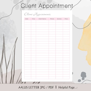 Dynamic Client Appointment Tracker, Streamline Your Schedule Effortlessly, Appointment Tracker Printable, Appointment Reminder, Meetings