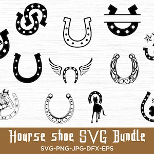 Horse Shoe SVG Bundle, Horse Shoe PNG Bundle, Horse Shoe Clipart, Horse Shoe SVG Cut Files for Cricut, Horse Shoe Silhouette, Horseshoe Svg