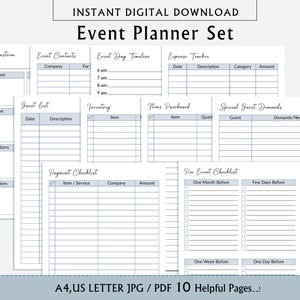 Bring Your Vision to Life with Style and Precision, Premier Event Planner, Printable Event Planner, Party Planner, Birthday Party Organizer