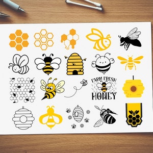Bee Svg, Bee Png, Honeycomb Svg, Bee Clipart, Queen Bee Svg, Bee Hive Svg, Honey Bee Svg, Cute Bee Svg, Bumble Bee Svg