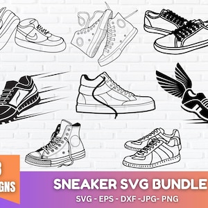 Sneaker svg bundle, Sneaker svg, Sneaker Png, Turnschuhe, Sneaker, Fashion svg, svg Dateien für Cricut, Laufschuhe svg, Stiefel svg