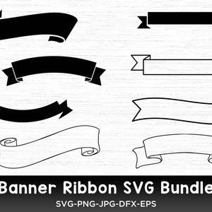 Banner Svg Bundle, Banner Clipart, Banner Png, Banner Vector, Banner Outline, Ribbon Svg, Ribbon Banner Svg, Banner Cut File, Banners Svg